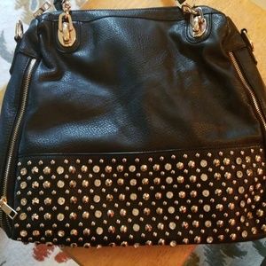 Black Handbag w/gold grommets